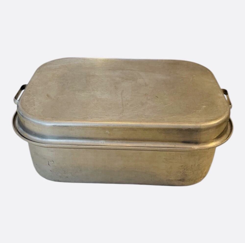 Vintage Wear-Ever Large Aluminum Covered Roaster Hinged Handles Heavy Duty